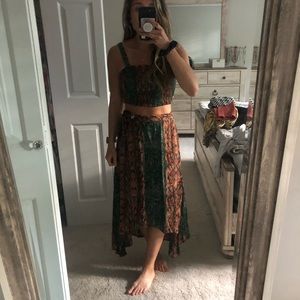 Free People Crop Top & Skirt Matching Set